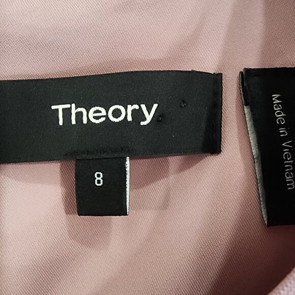 Theory Helaina Sleeveless Classic Suit Pink Wool Shift Dress Women's Size 8 - Picture 2 of 7